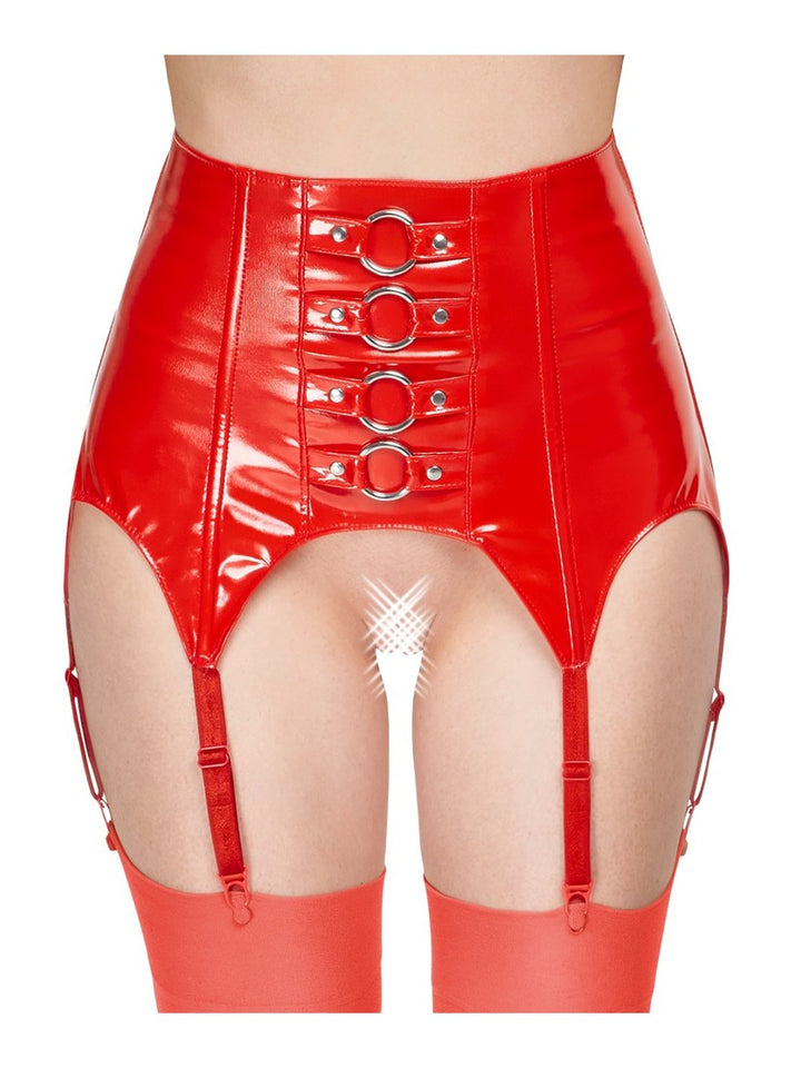 Vinyl Suspender Straps red
