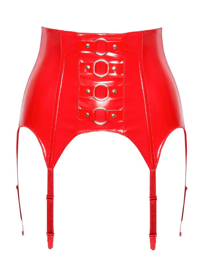 Vinyl Suspender Straps red