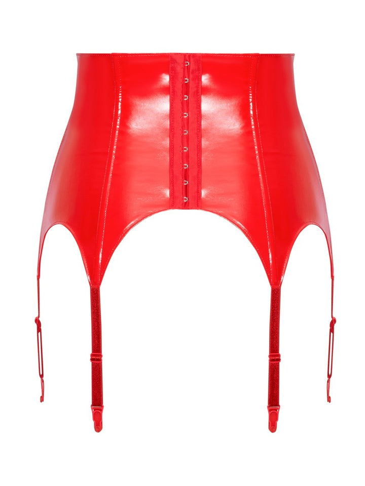 Vinyl Suspender Straps red