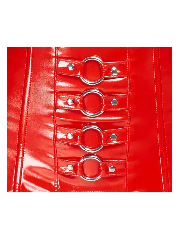 Vinyl Suspender Straps red