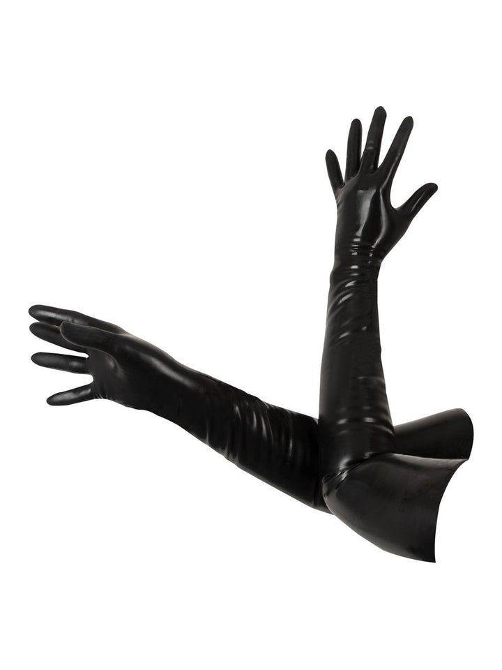 LATE X - Long Black Latex Gloves