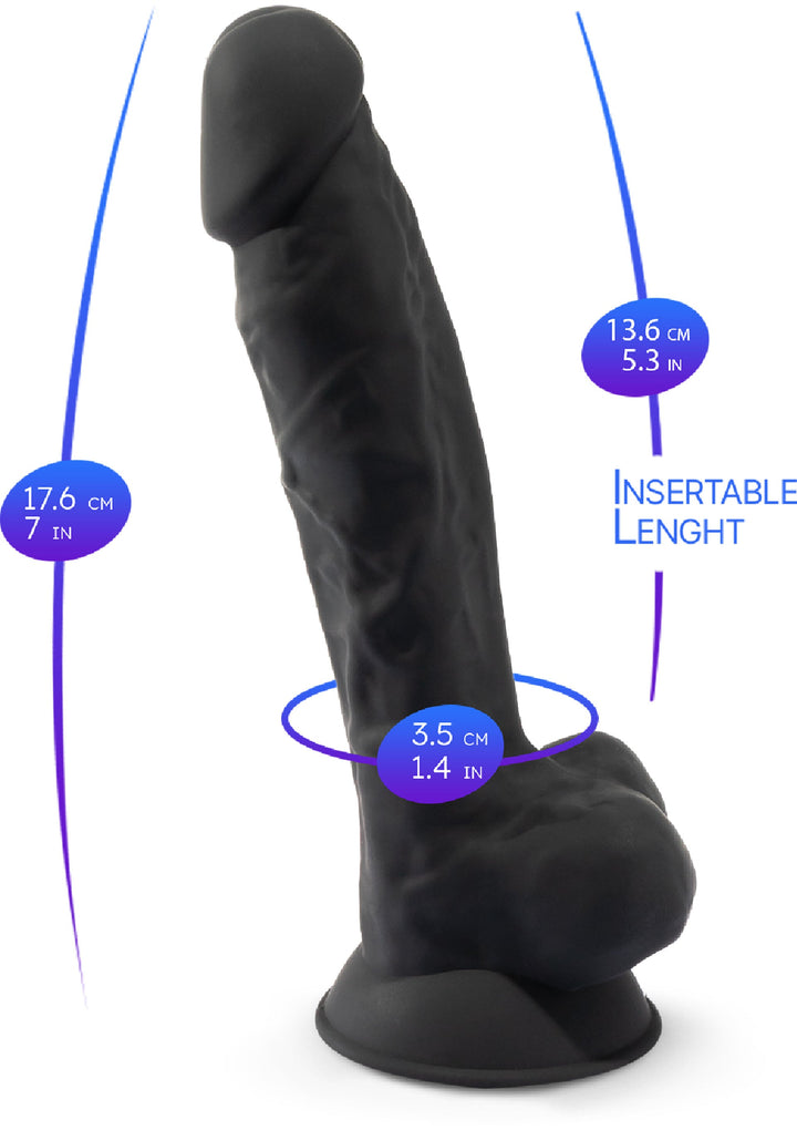 Dildo Model 7 inch - Zwart - afbeelding 6