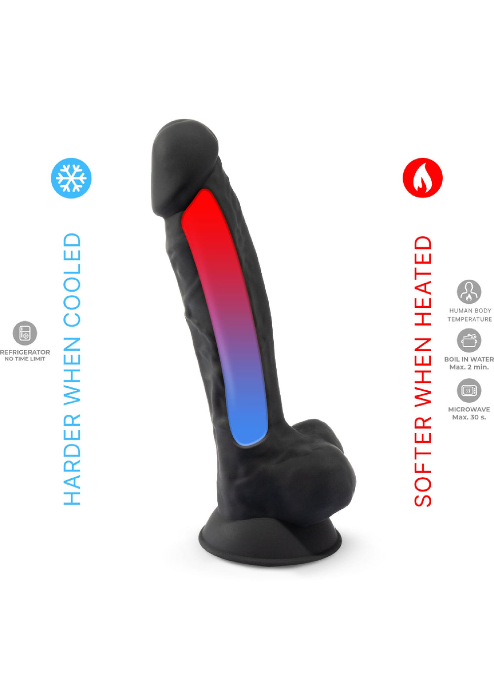 Dildo Model 8 inch - Zwart - afbeelding 6