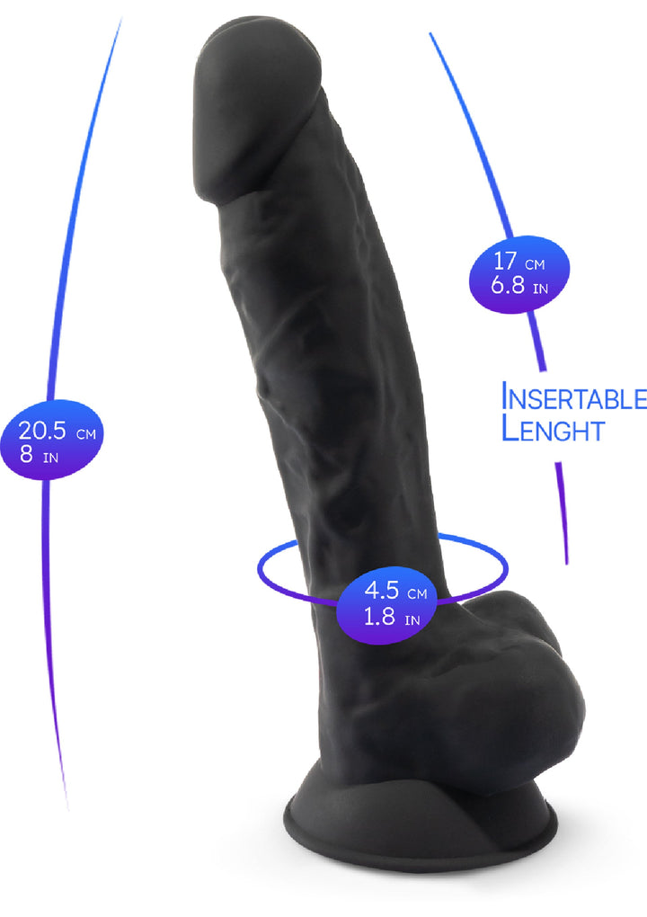 Dildo Model 8 inch - Zwart - afbeelding 7