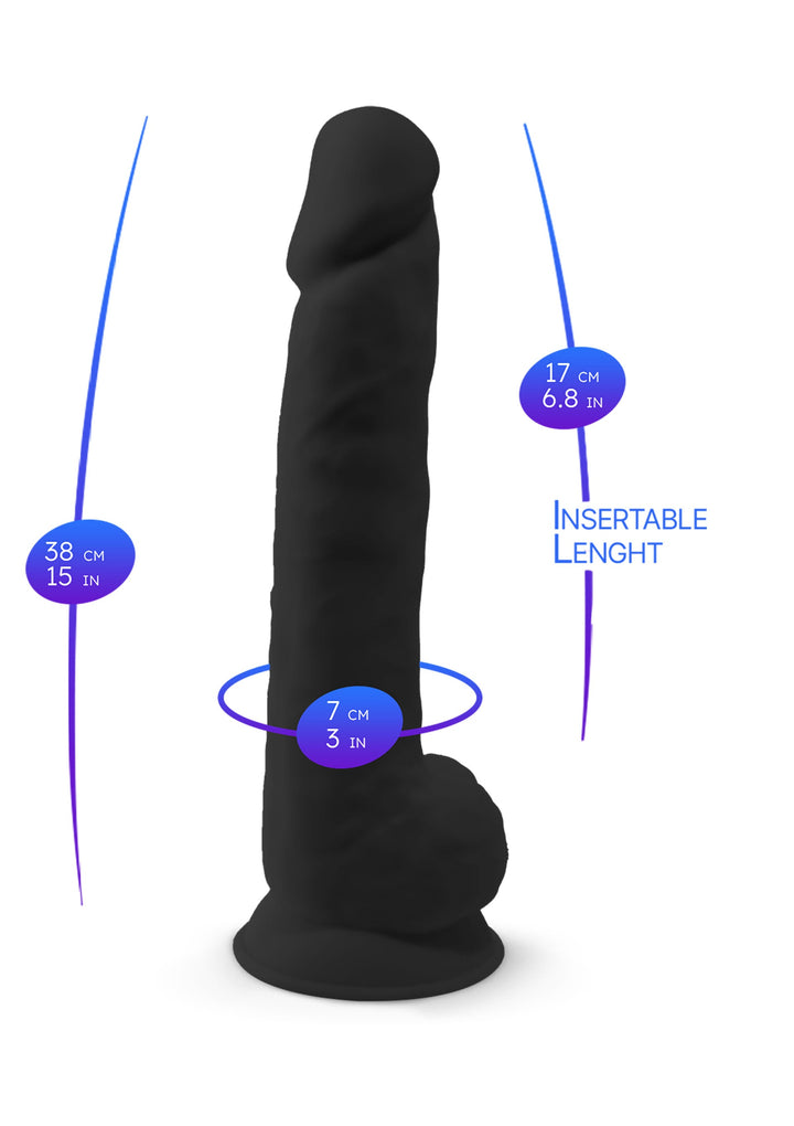 Dildo Model 15 inch - Zwart - afbeelding 7
