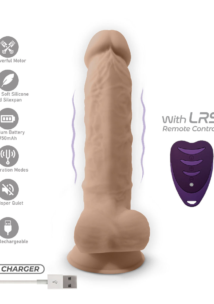 Dildo Vibrating Model 8 inch - Huidskleur - afbeelding 4
