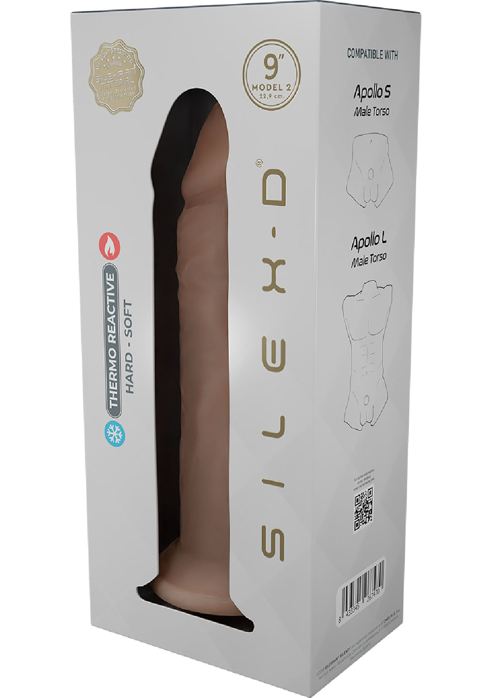 Silicone Dong Model 9 inch - Huidskleur - afbeelding 2