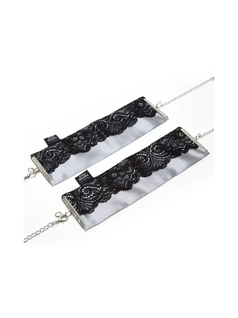 Fifty Shades Of Grey Play Satijnen Handboeien - Zilver | Handboeien - Fifty Shades of Grey | SIN&LACE