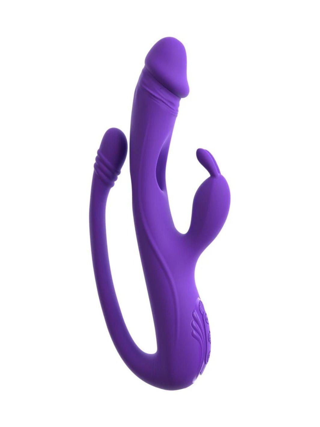Sweet Smile rabbit vibrator met G-spot/anaal stimulator paars | Rabbit vibrator - Sweet Smile | SIN&LACE