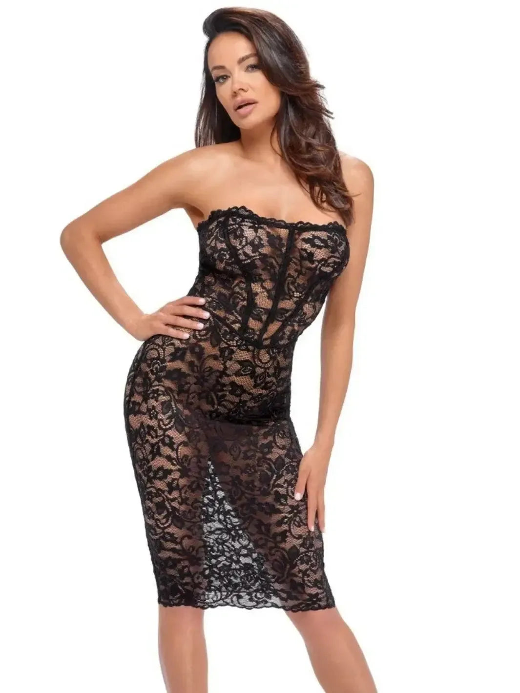 Noir Handmade Strapless Doorschijnende Jurk | Jurk - Noir Handmade | SIN&LACE