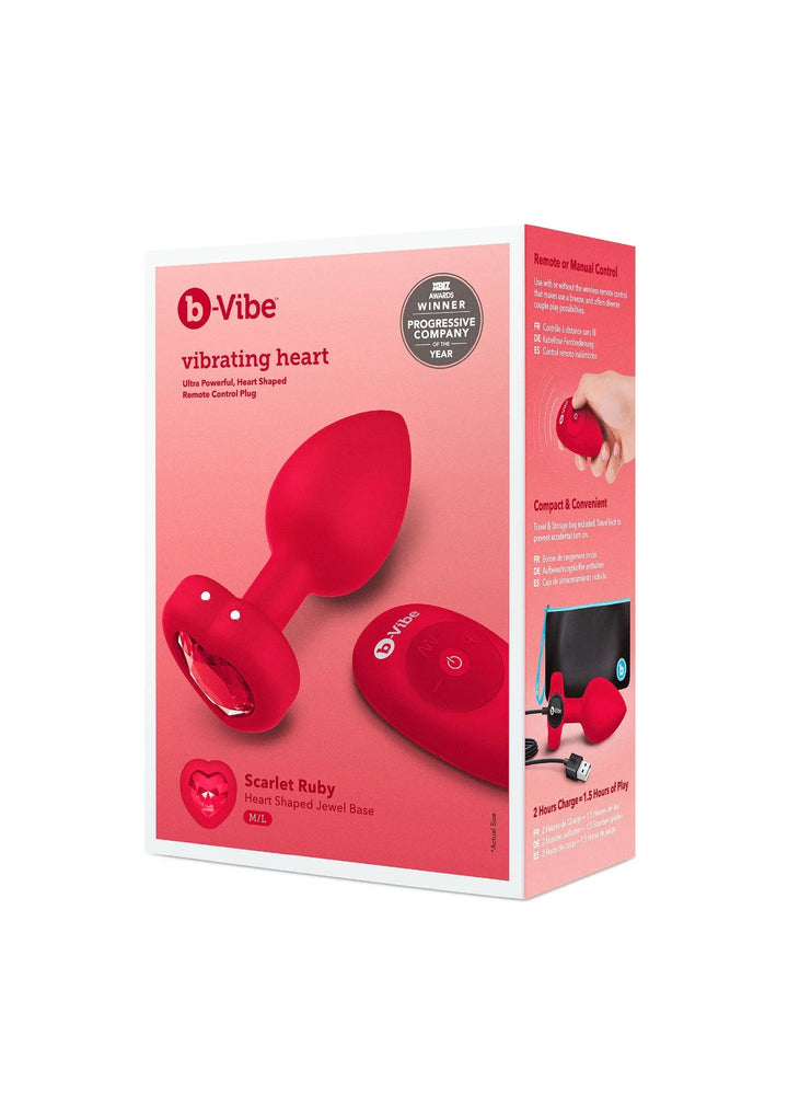 B-Vibe vibrerende Heart Plug M/L | Buttplug - B-Vibe | SIN&LACE