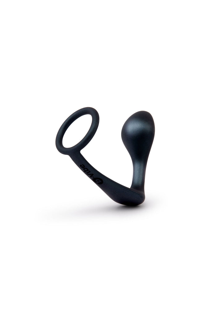 B-Vibe Ringer Cock Ring & Plug - Zwart