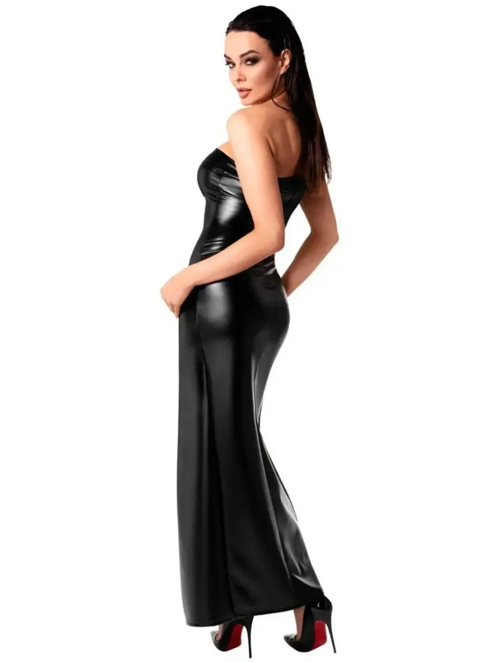 Noir Handmade Elegante Wetlook Jurk | Jurk - Noir Handmade | SIN&LACE