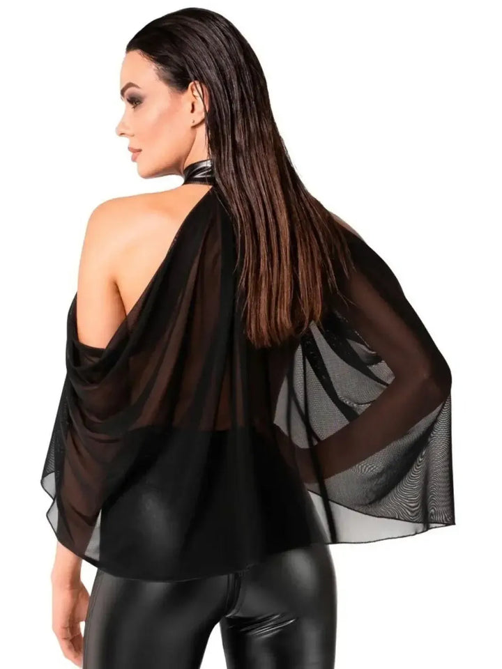 Noir Tulle Bolero met Powerwetlook Zwart | Clubwear - Noir Handmade | SIN&LACE