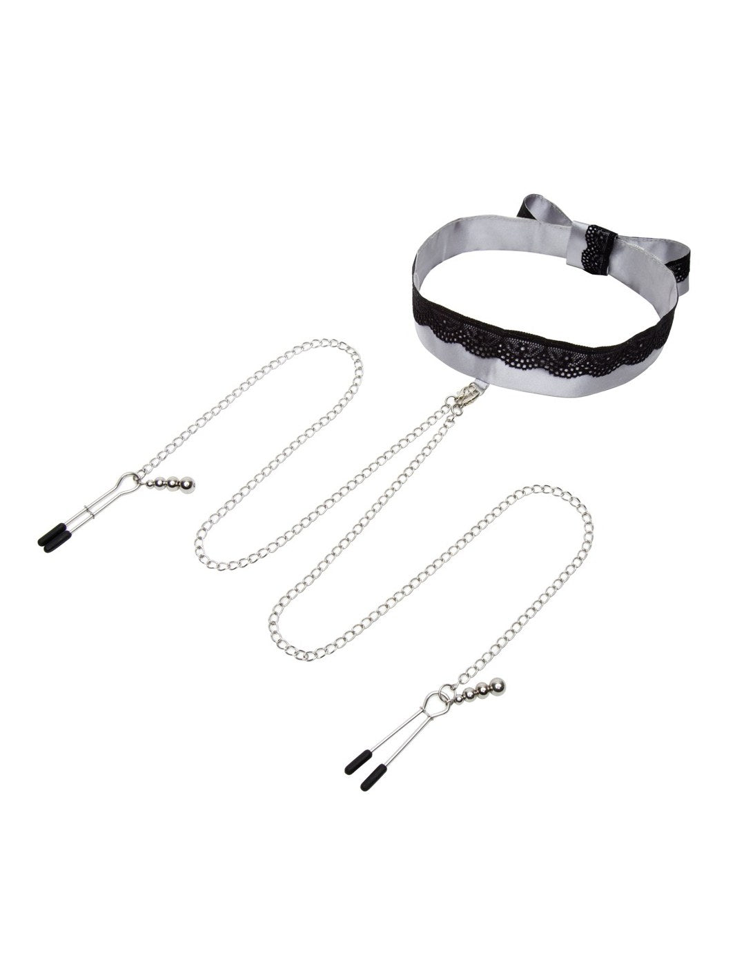 Fifty Shades Of Gray - Satijnen Collar Met Tepelklemmen