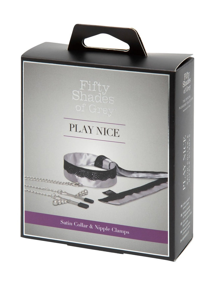 Fifty Shades Of Gray - Satijnen Collar Met Tepelklemmen