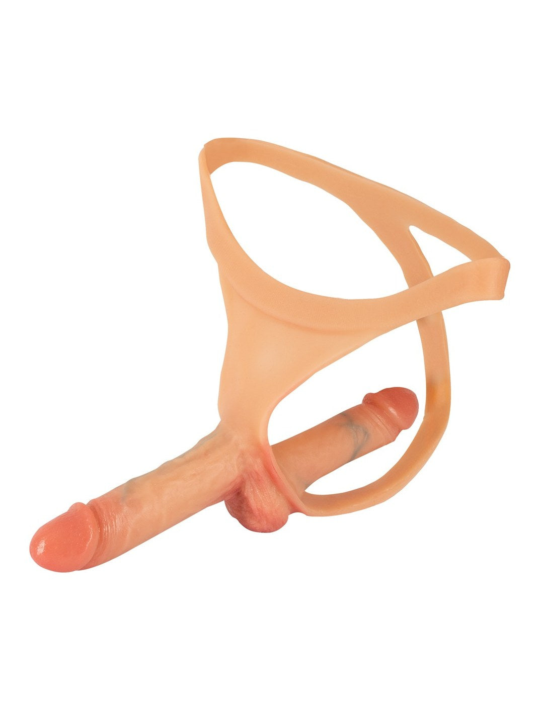 Dubbele penis string licht huidskleurig