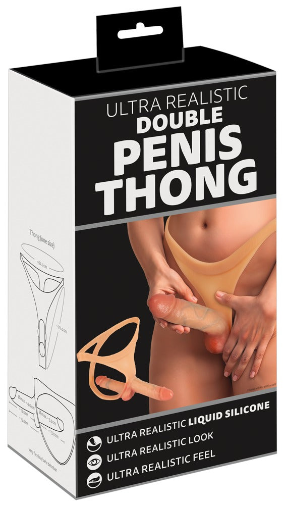 You2Toys dubbele penis string licht huidskleurig | SIN&LACE