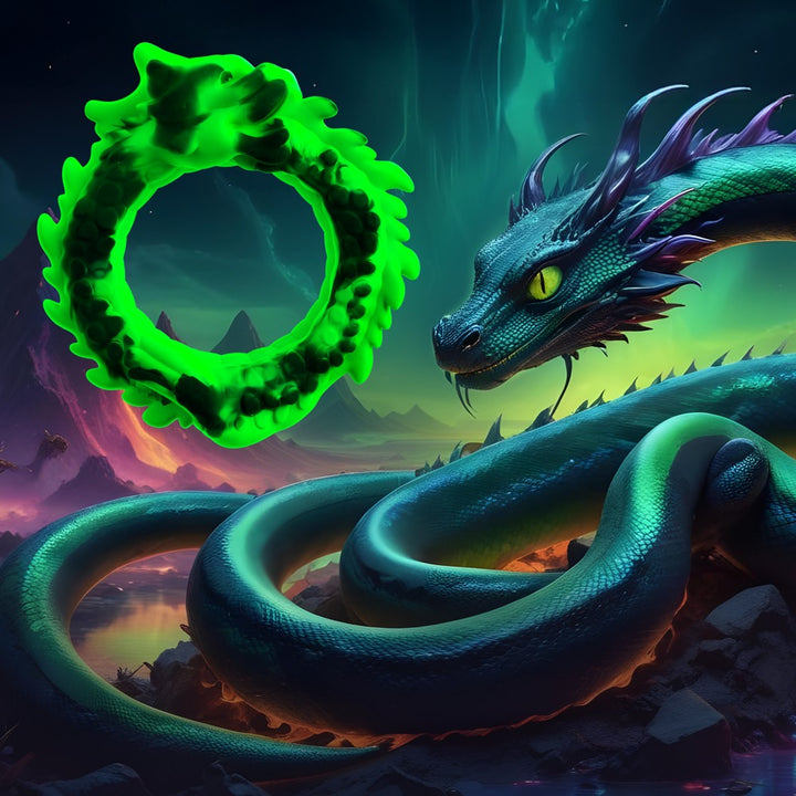 Beasty Cocks Dragon Loop cockring zwart/groen | SIN&LACE