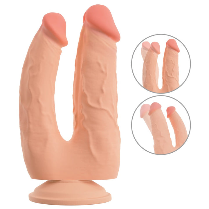 Nature Skin buigbare dubbele penetrator licht huidskleurig | SIN&LACE