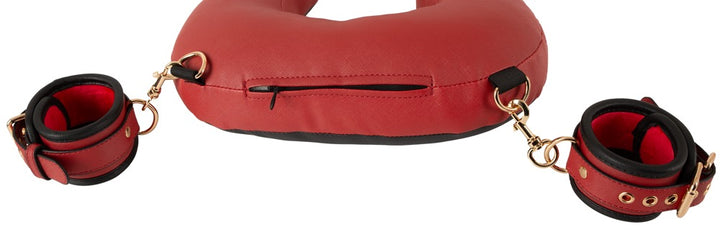 Bad Kitty nek/kussen/dij boeien zwart/rood | SIN&LACE