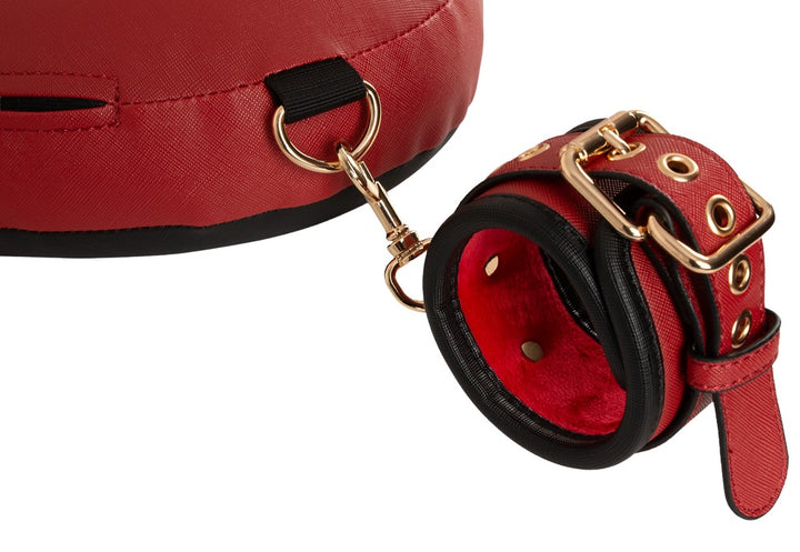 Bad Kitty nek/kussen/dij boeien zwart/rood | SIN&LACE