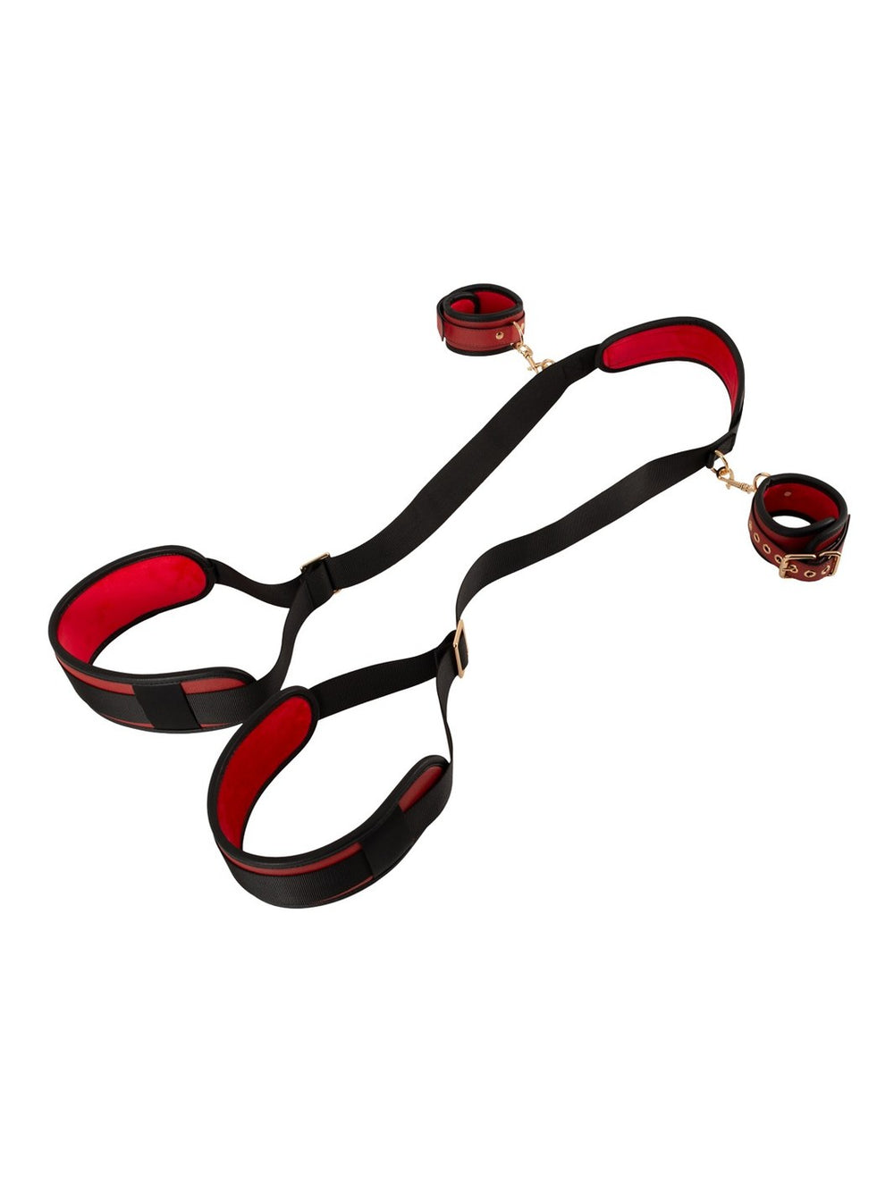Bad Kitty nek/dij boeienset zwart/rood
