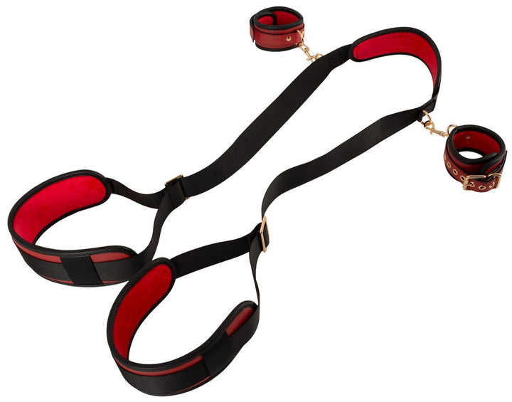 Bad Kitty nek/dij boeienset zwart/rood | SIN&LACE