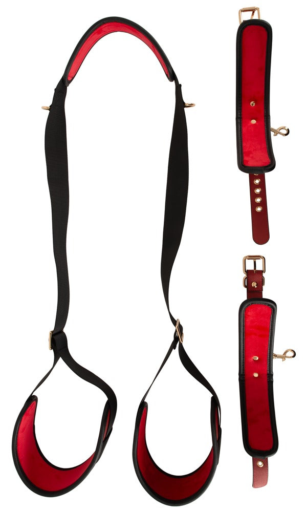 Bad Kitty nek/dij boeienset zwart/rood | SIN&LACE