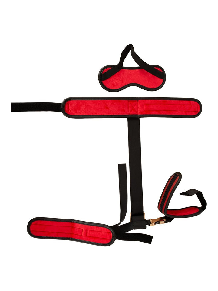 Bad Kitty nek-tot-pols bondage set zwart/rood