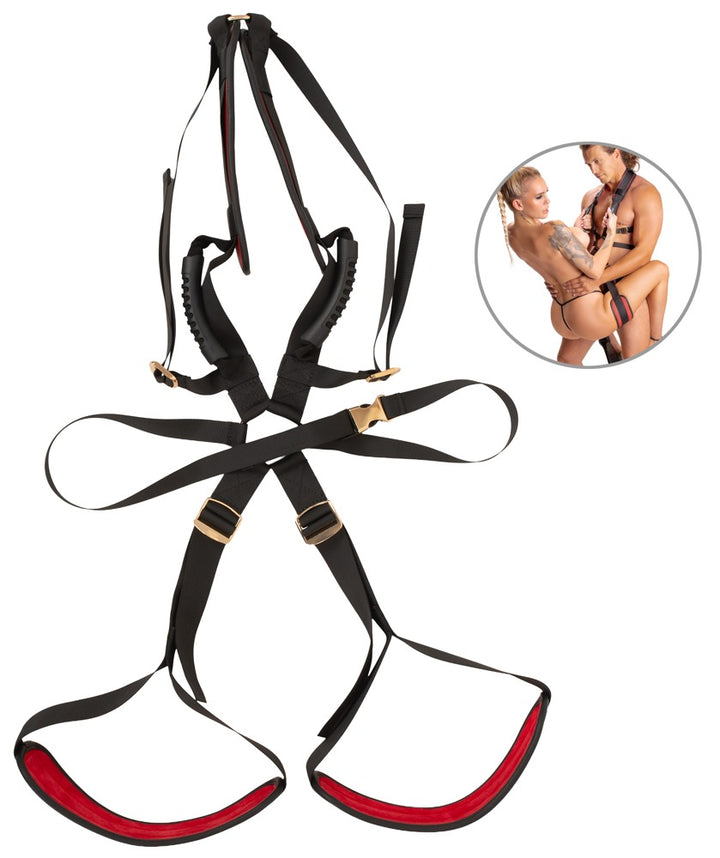 Bad Kitty body seksschommel zwart/rood | SIN&LACE