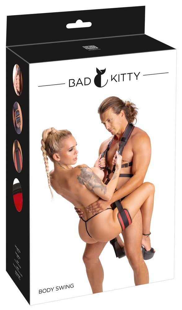 Bad Kitty body seksschommel zwart/rood | SIN&LACE