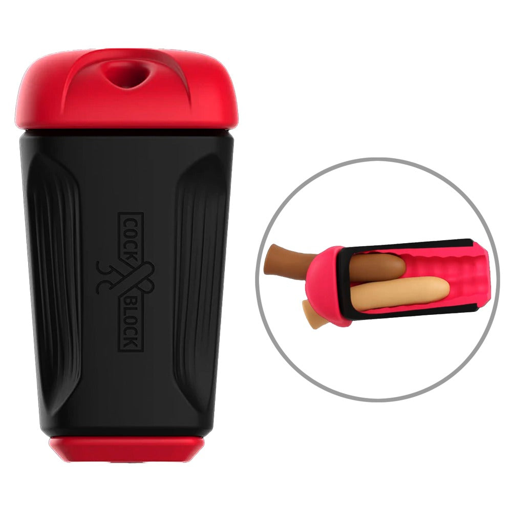 CockBlock FROT stimulator zwart/rood | SIN&LACE