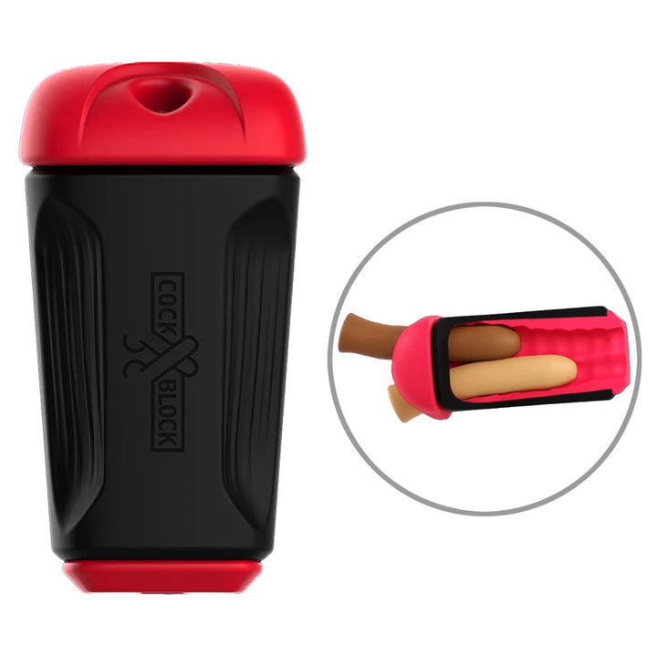 CockBlock FROT stimulator zwart/rood | SIN&LACE