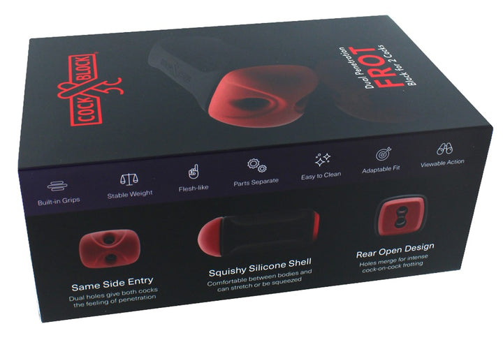 CockBlock FROT stimulator zwart/rood | SIN&LACE