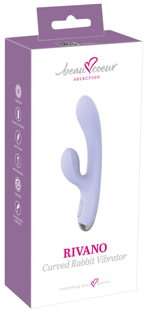 beau coeur RIVANO gebogen rabbit vibrator paars | SIN&LACE