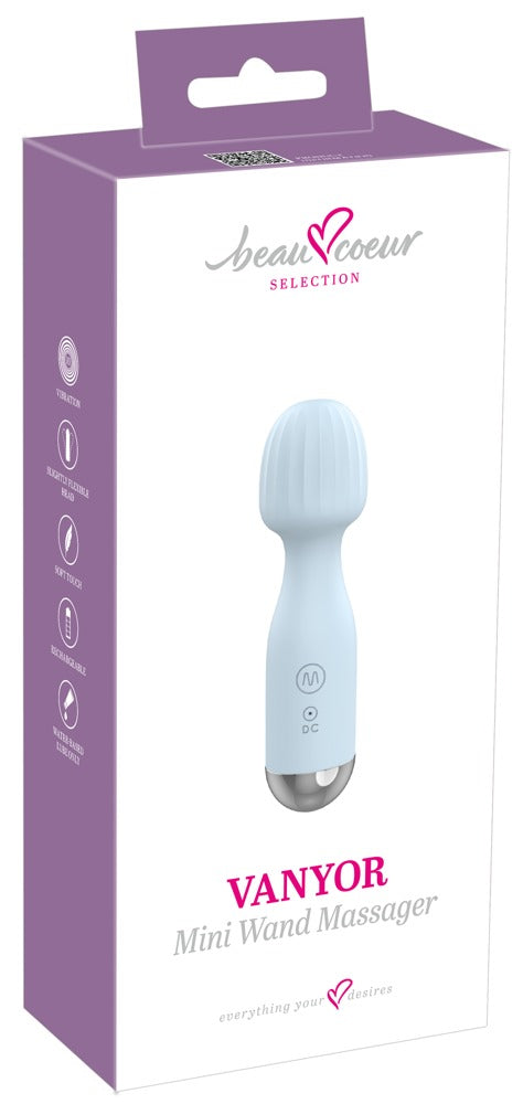 beau coeur VANYOR mini massagewand blauw | SIN&LACE