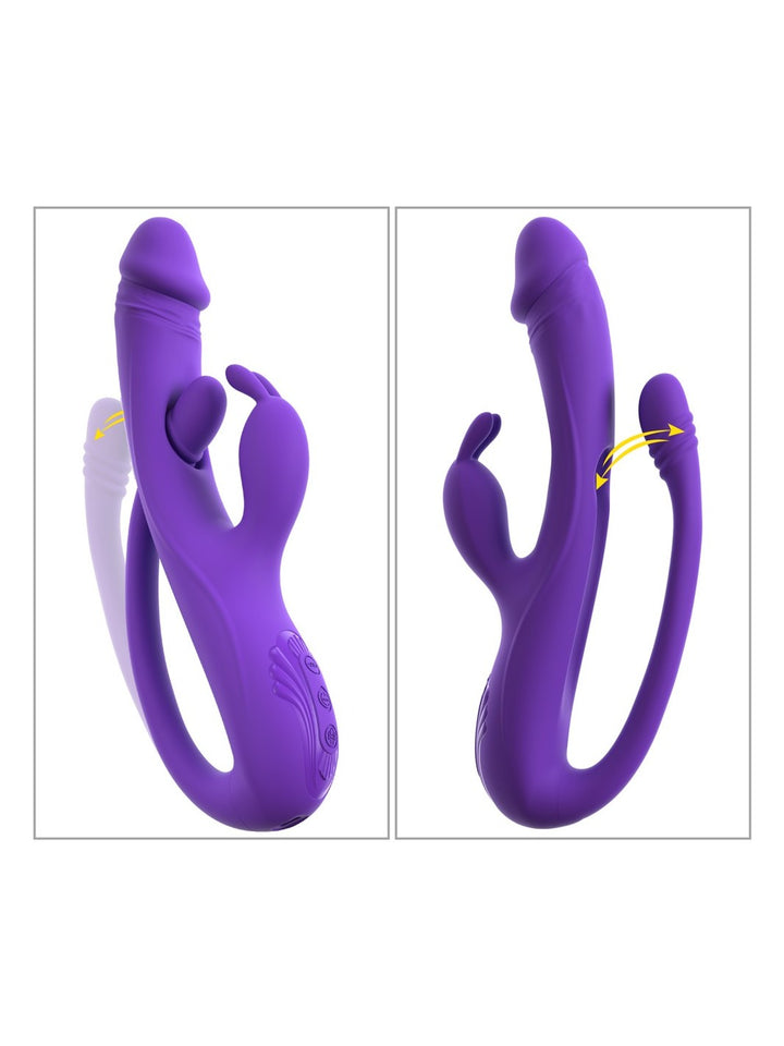 Sweet Smile rabbit vibrator met G-spot/anaal stimulator paars