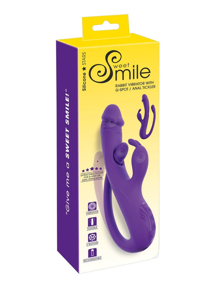 Sweet Smile rabbit vibrator met G-spot/anaal stimulator paars
