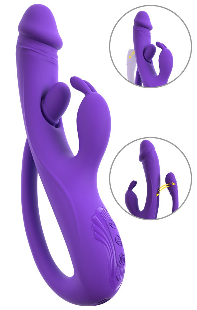 Sweet Smile rabbit vibrator met G-spot/anaal stimulator paars | SIN&LACE