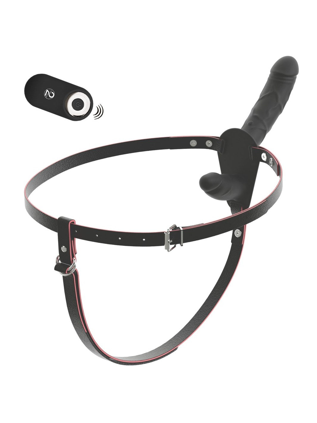 You2Toys afstandsbediende vibrerende dubbele strap-on zwart