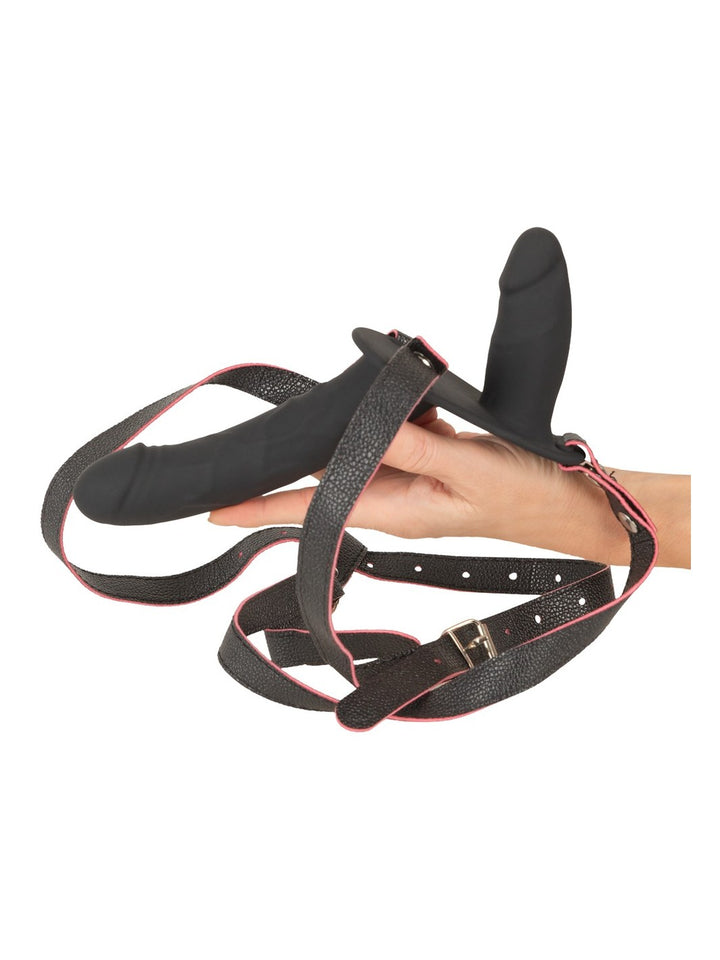 You2Toys afstandsbediende vibrerende dubbele strap-on zwart