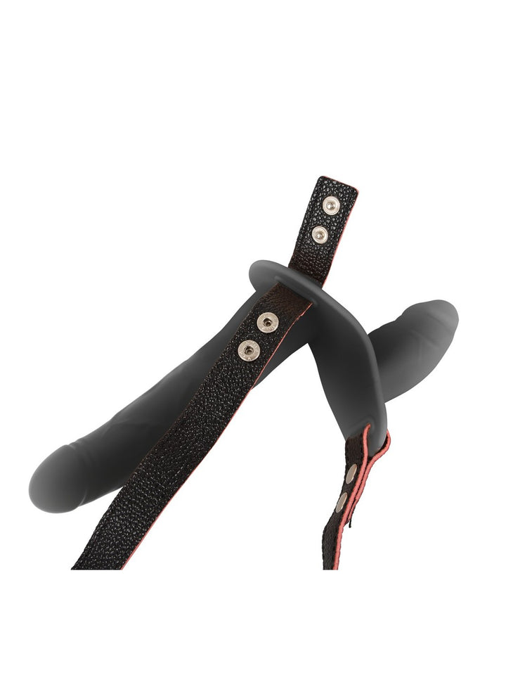 You2Toys afstandsbediende vibrerende dubbele strap-on zwart