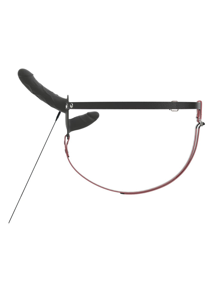 You2Toys afstandsbediende vibrerende dubbele strap-on zwart