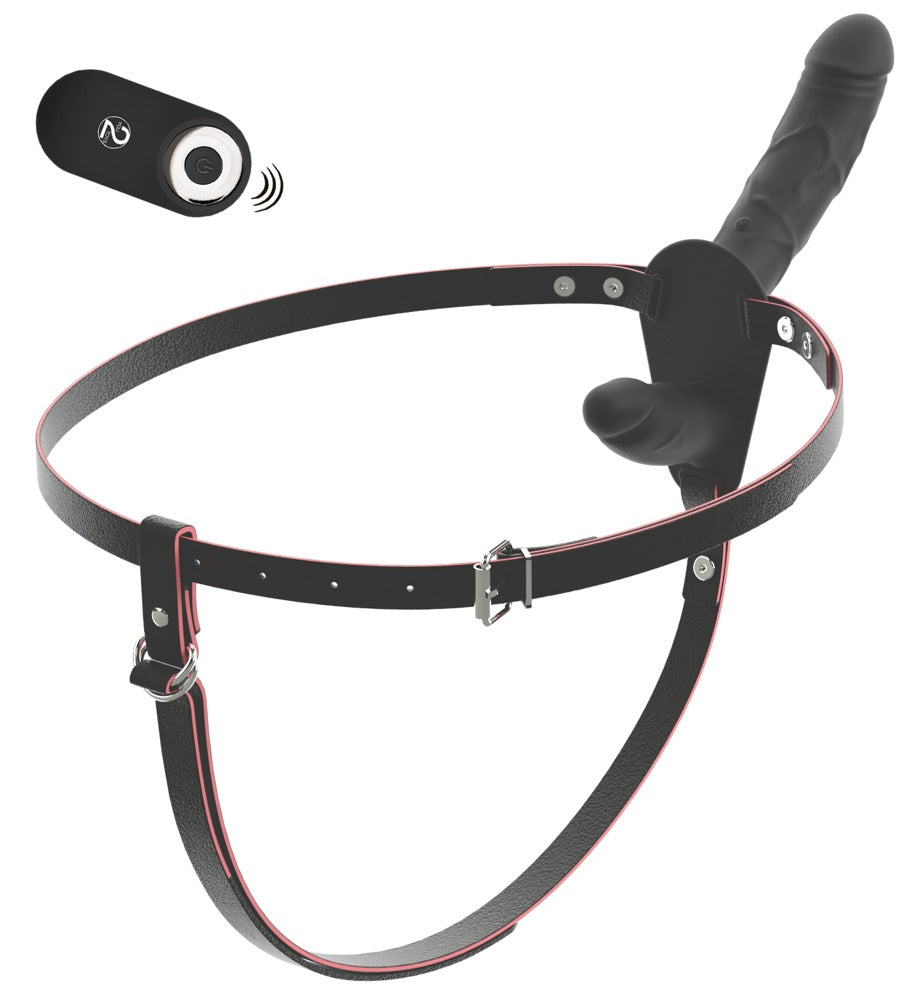 You2Toys afstandsbediende vibrerende dubbele strap-on zwart | SIN&LACE