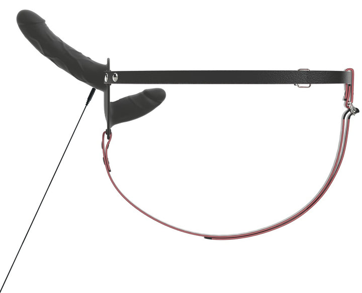 You2Toys afstandsbediende vibrerende dubbele strap-on zwart | SIN&LACE