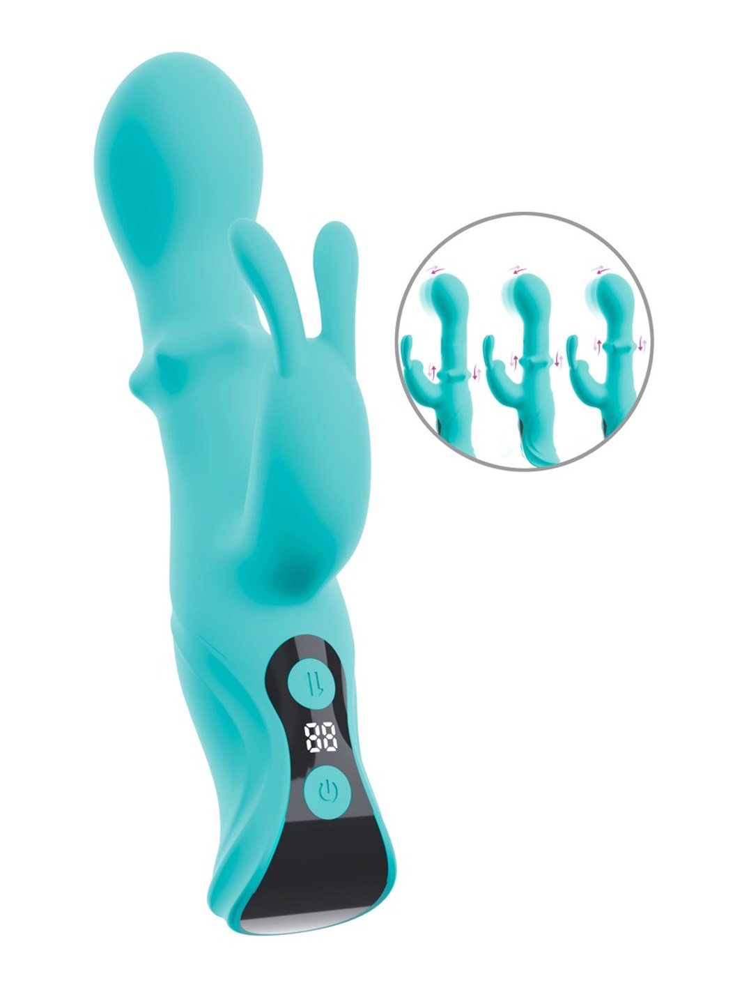 beau coeur ORIVEN schuifring rabbit vibrator turquoise