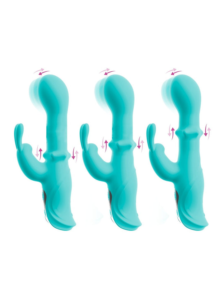 beau coeur ORIVEN schuifring rabbit vibrator turquoise