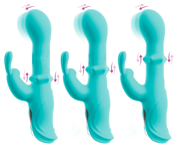 beau coeur ORIVEN schuifring rabbit vibrator turquoise | SIN&LACE