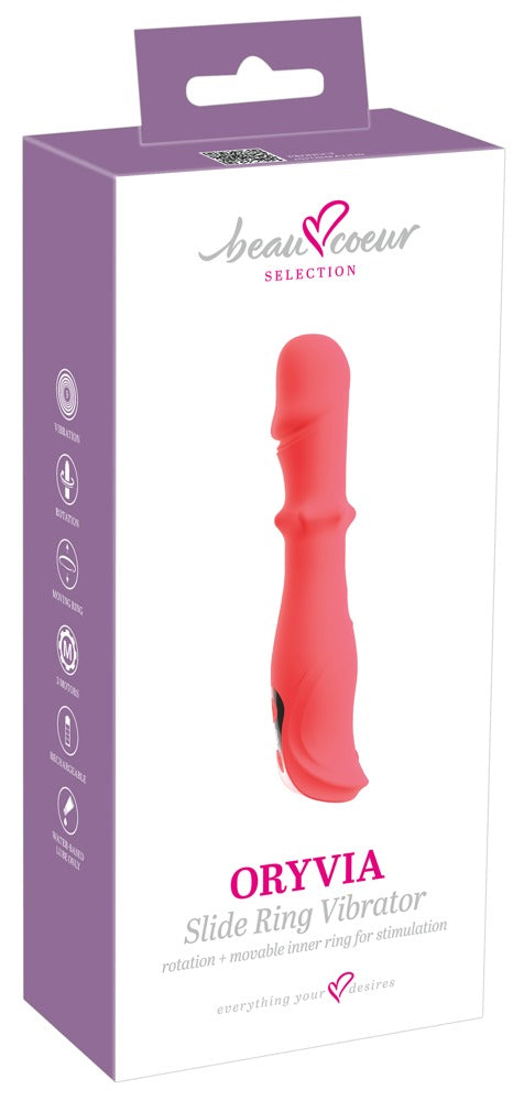 beau coeur ORYVIA schuifring vibrator felroze | SIN&LACE